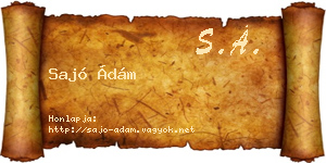 Sajó Ádám névjegykártya